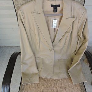 VTG WOMENS THE LIMITED TAN LEATHER JACKET/ SIZE 12/ BRAND NEW